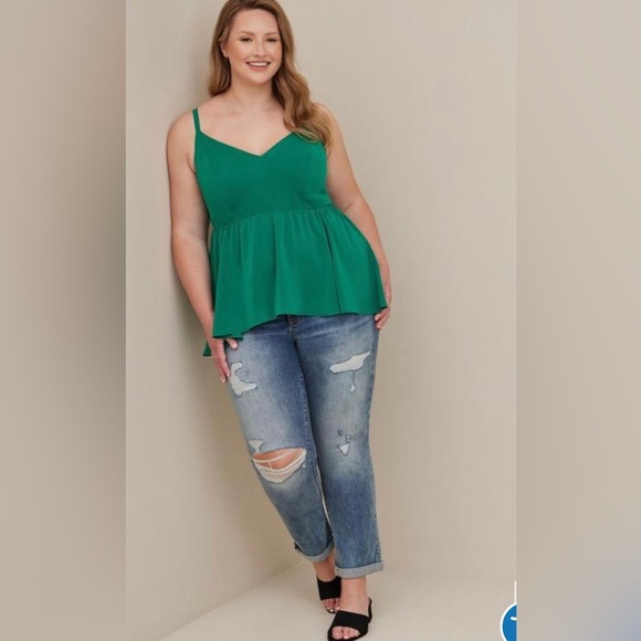 Torrid sz 5 green peplum top  NWT - Picture 2 of 7